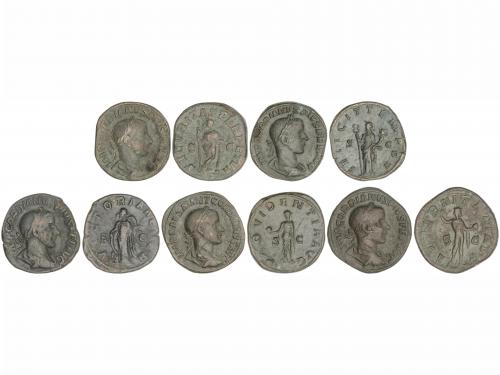 IMPERIO ROMANO. Lote 5 monedas Sestercio. Acuñadas el 241-24