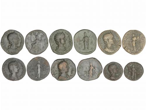 IMPERIO ROMANO. Lote 6 monedas As y Sestercio (5). Acuñadas 