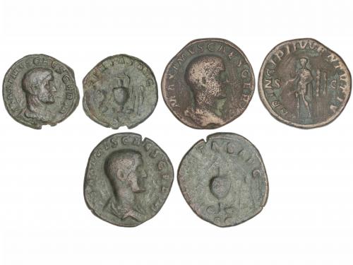 IMPERIO ROMANO. Lote 3 monedas As y Sestercio (2). Acuñadas 