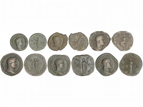 IMPERIO ROMANO. Lote 6 monedas As, Dupondio y Sestercio (4).