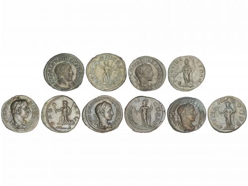 IMPERIO ROMANO. Lote 5 monedas Denario. Acuñadas el 222-235 