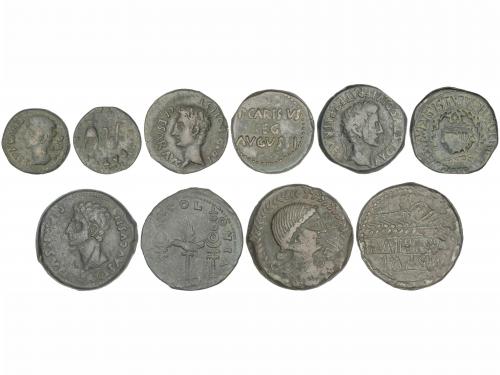 MONEDAS HISPÁNICAS. Lote 5 monedas Semis, As (2), Dupondio (