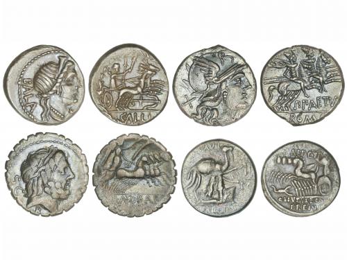 REPÚBLICA ROMANA. Lote 4 monedas Denario. AELIA (2), AEMILIA