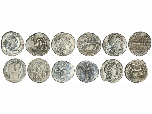REPÚBLICA ROMANA. Lote 6 monedas Denario. ACILIA (2), AEMILI