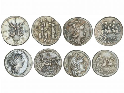 REPÚBLICA ROMANA. Lote 4 monedas Denario. CUPIENNA, DECIMIA,