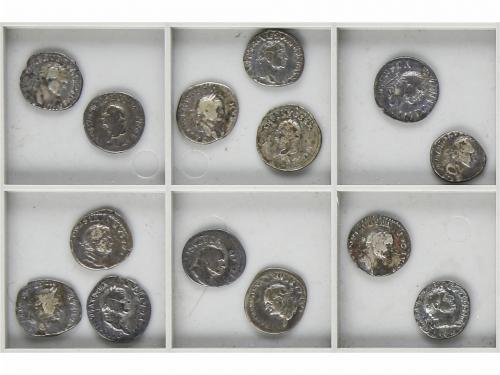 IMPERIO ROMANO. Lote 14 monedas Denario. Acuñadas el 69-79 d