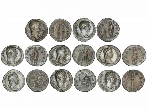 IMPERIO ROMANO. Lote 8 monedas Denario. ADRIANO (5), SABINA 