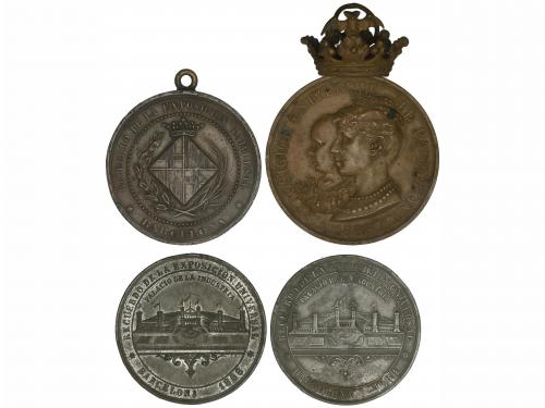 MEDALLAS ESPAÑOLAS. Lote 4 medallas. 1888. EXPOSICIÓN INTERN