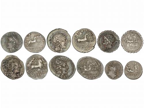 REPÚBLICA ROMANA. Lote 6 monedas Denario. APPULEIA, CALIDIA,