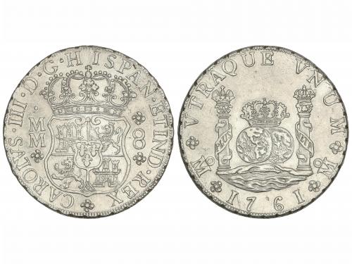 CARLOS III. 8 Reales. 1761. MÉXICO. M.M. 26,73 grs. Columnar