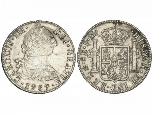 CARLOS III. 8 Reales. 1787. MÉXICO. F.M. 26,74 grs. (Limpiad