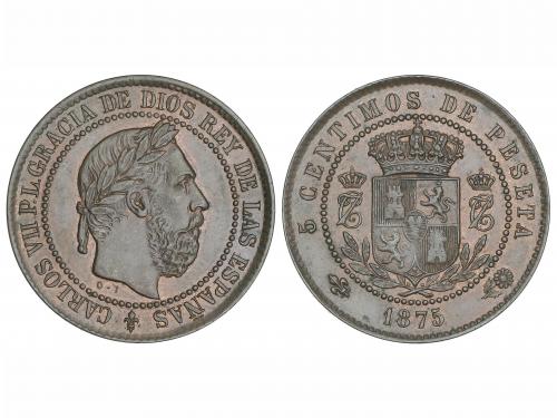 CARLOS VII Pretendiente. 10 Céntimos. 1875. BRUSELAS. Anvers