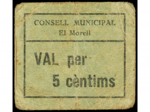 CATALUNYA. 5 Cèntims. C.M. d´ EL MORELL. Cartón. 5 emisión. 