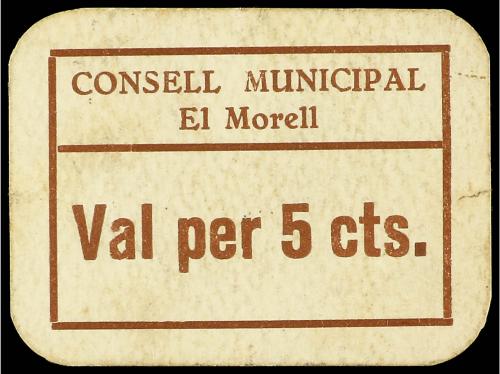 CATALUNYA. 5 Cèntims. C.M. d´ EL MORELL. Cartón. 4ª emisión.