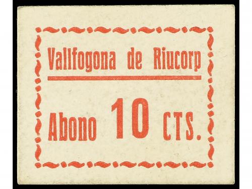 CATALUNYA. 10 Cèntims. VALLFOGONA DE RIUCORP. Cartón. MUY RA