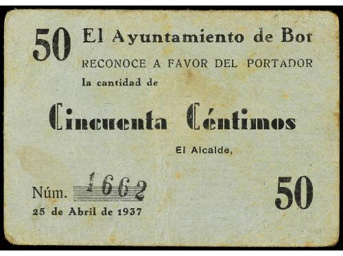 CATALUNYA. 50 Céntimos. 25 Abril 1937. Aj. de BOT. Cartulina