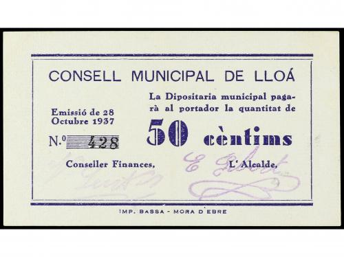 CATALUNYA. 50 Cèntims. 28 Octubre 1937. C.M. de LLOÀ. RARO. 