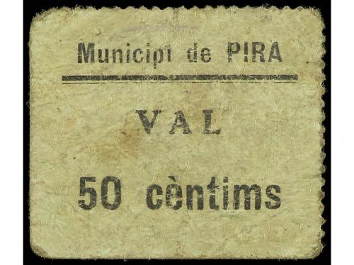 CATALUNYA. 50 Cèntims. Municipi de PIRA. MUY RARO. AT-1846; 