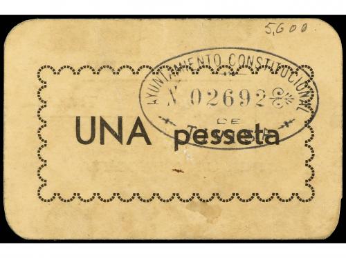 CATALUNYA. 1 Pesseta. 1937. C.M. de TIVISSA. Cartulina. (Alg