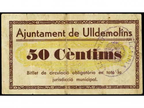 CATALUNYA. 50 Cèntims. 1 Octubre 1937. Aj. d´ ULLDEMOLINS. R