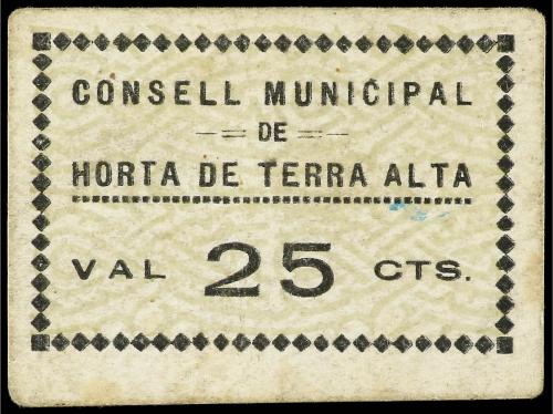 CATALUNYA. 25 Cèntims. C.M. d&#39; HORTA DE TERRA ALTA. Cartón. 