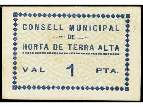 CATALUNYA. 1 Pesseta. C.M. d&#39; HORTA DE TERRA ALTA. Cartón. (