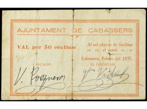 CATALUNYA. 50 Cèntims. Febrer 1937. Aj. de CABASSERS. (Rotur