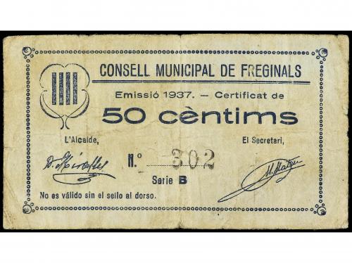 CATALUNYA. 50 Cèntims. 1937. C.M. de FREGINALS. (Leves rotur