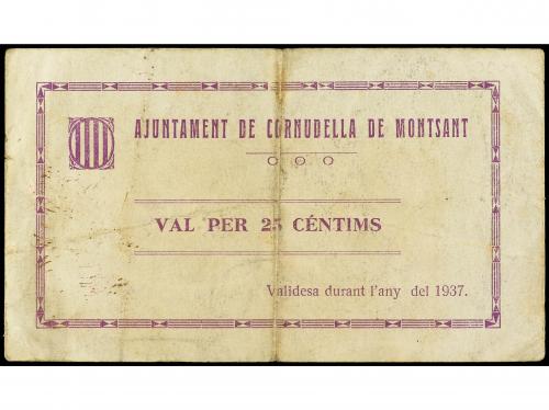 CATALUNYA. 25 Cèntims. 1937. Aj. de CORNUDELLA DE MONTSANT. 