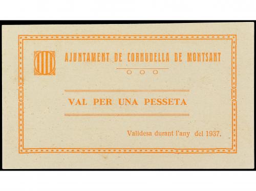 CATALUNYA. 1 Pesseta. 1937. Aj. de CORNUDELLA DE MONTSANT. M