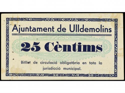 CATALUNYA. 25 Cèntims. 1 Octubre 1937. Aj. d´ ULLDEMOLINS. R