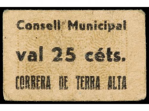 CATALUNYA. 25 Cèntims. C.M. de CORBERA DE TERRA ALTA. Cartón