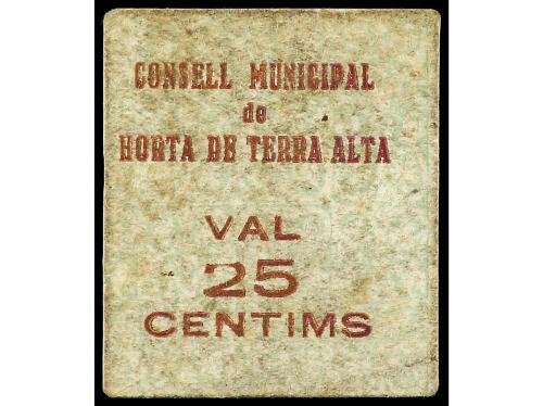 CATALUNYA. 25 Cèntims. C.M. d´HORTA DE TERRA ALTA. Cartón. (