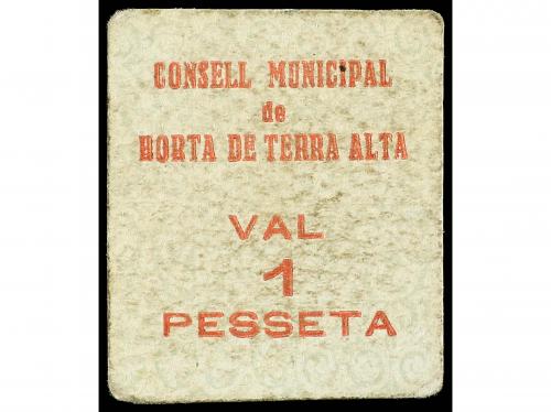 CATALUNYA. 1 Pesseta. C.M. d´HORTA DE TERRA ALTA. Cartón. (A