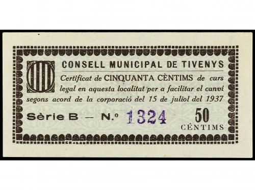 CATALUNYA. 50 Cèntims. 15 Juliol 1937. C.M. de TIVENYS. RARO
