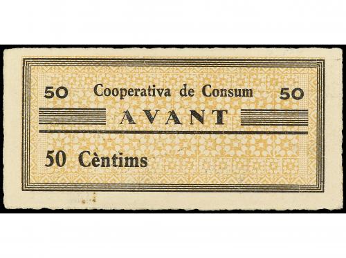 CATALUNYA. 50 Cèntims. Agost 1938. COOPERATIVA DE CONSUM AVA