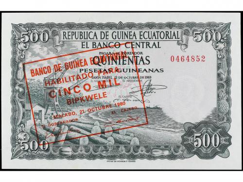 BILLETES EXTRANJEROS. 5.000 Bipkwele. 12 Octubre 1969. GUINE