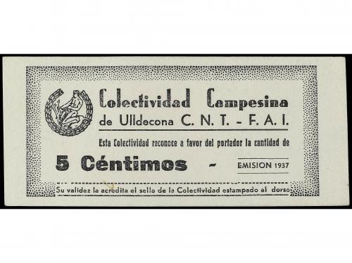 CATALUNYA. 5 Céntimos. 1937. COLECTIVIDAD CAMPESINA de ULLDE