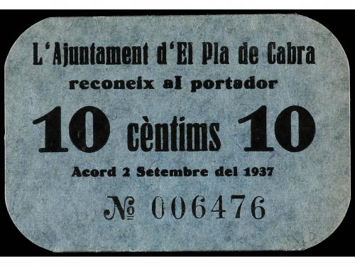 CATALUNYA. 10 Cèntims. 2 Setembre 1937. Aj. d´ EL PLA DE CAB