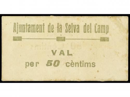 CATALUNYA. 50 Cèntims. Aj. de SELVA DEL CAMP. Cartón. RARO. 