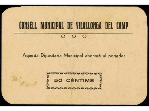 CATALUNYA. 50 Cèntims. C.M. de VILALLONGA DEL CAMP. Cartón. 