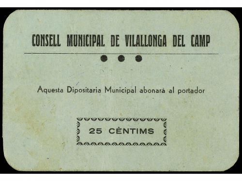 CATALUNYA. 25 Cèntims. C.M. de VILALLONGA DEL CAMP. Cartón. 