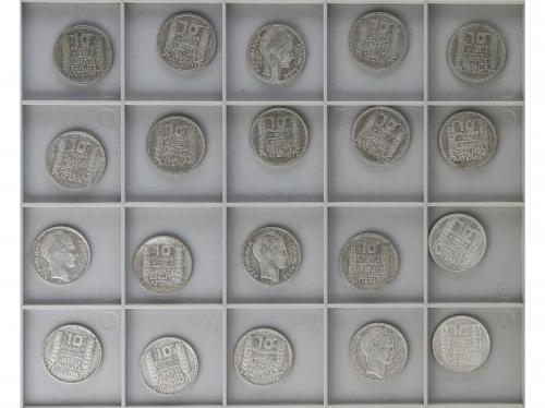 FRANCIA. Lote 20 monedas 10 Francos. 1929 (x16), 1938 (x3) y