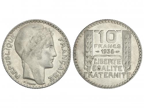 FRANCIA. 10 Francos. 1938. 9,99 grs. AR. restos de brillo. K