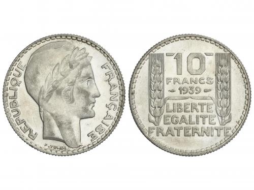 FRANCIA. 10 Francs. 1939. 9,99 grs. AR. (Levísimos golpecito