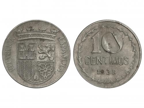 II REPÚBLICA. 10 Céntimos. 1938. Fe. (Leves manchitas, norma