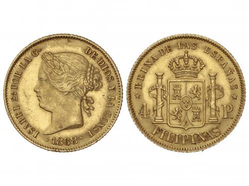 ISABEL II. 4 Pesos. 1868. MANILA. 6,79 grs. AC-865. EBC. 