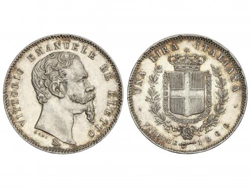 ITALIA. 1 Lira. 1860. VICTORIO EMMANUELLE II. FIRENZE. 4,54 