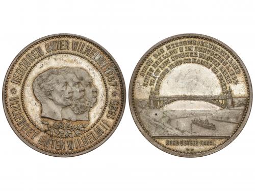 ALEMANIA. Medalla canal de Kiel. 1887-1895. WILHELM II. Anv.