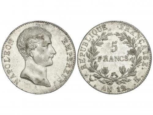 FRANCIA. 5 Francs. An 12-K. NAPOLEON EMPEREUR. BORDEAUX. 24,